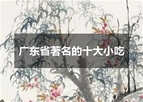 广东省著名的十大小吃