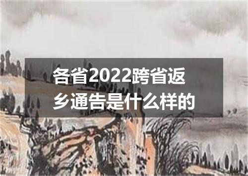 各省2022跨省返乡通告是什么样的