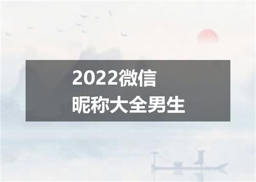 2022微信昵称大全男生