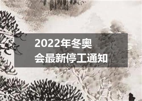 2022年冬奥会最新停工通知