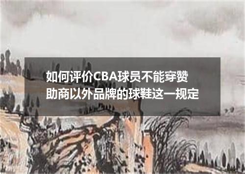 如何评价CBA球员不能穿赞助商以外品牌的球鞋这一规定