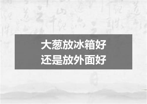 大葱放冰箱好还是放外面好