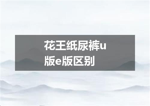 花王纸尿裤u版e版区别