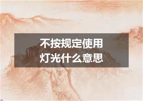 不按规定使用灯光什么意思