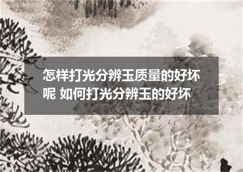 怎样打光分辨玉质量的好坏呢 如何打光分辨玉的好坏