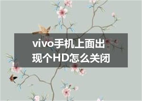 vivo手机上面出现个HD怎么关闭
