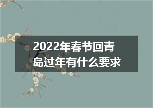 2022年春节回青岛过年有什么要求