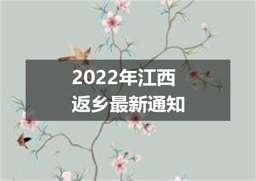 2022年江西返乡最新通知