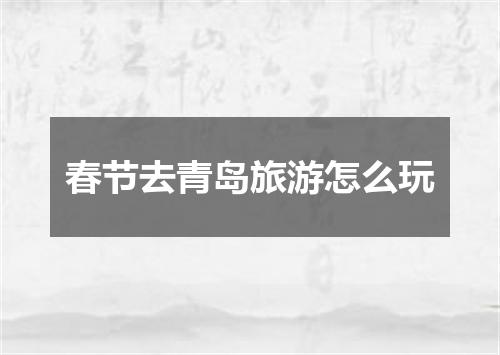 春节去青岛旅游怎么玩