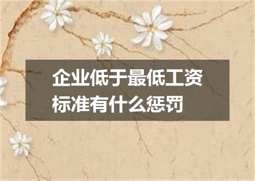 企业低于最低工资标准有什么惩罚