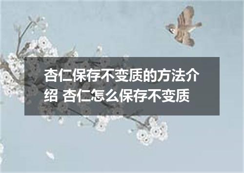 杏仁保存不变质的方法介绍 杏仁怎么保存不变质