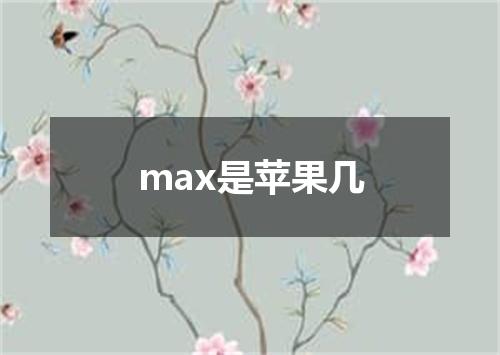 max是苹果几