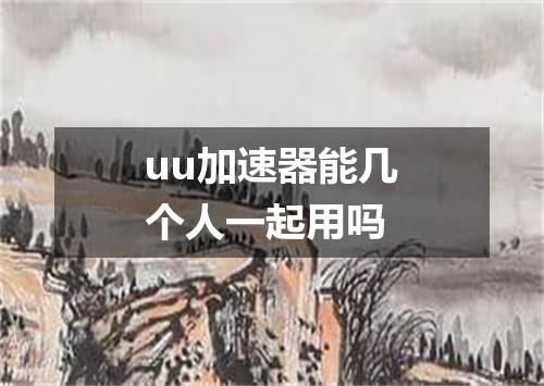 uu加速器能几个人一起用吗