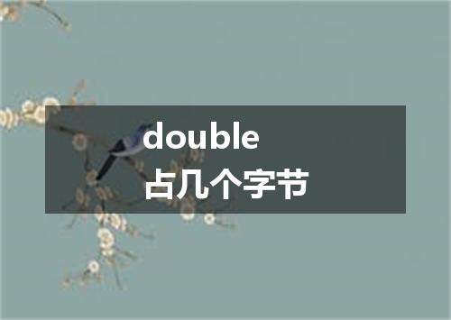 double占几个字节