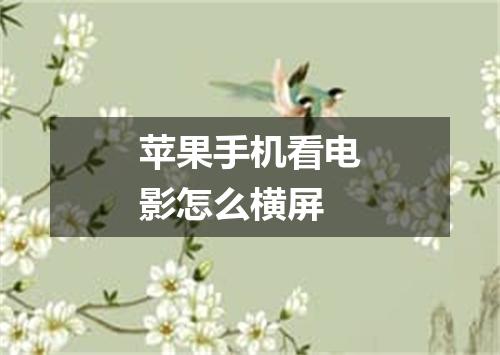 苹果手机看电影怎么横屏