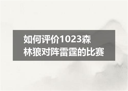 如何评价1023森林狼对阵雷霆的比赛