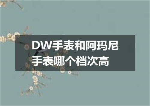 DW手表和阿玛尼手表哪个档次高