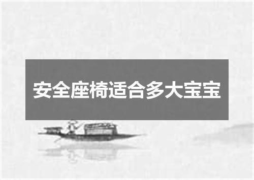 安全座椅适合多大宝宝
