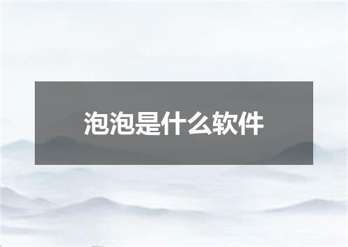 泡泡是什么软件