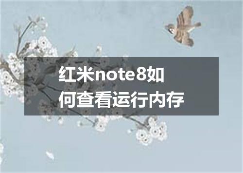 红米note8如何查看运行内存