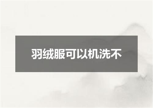 羽绒服可以机洗不