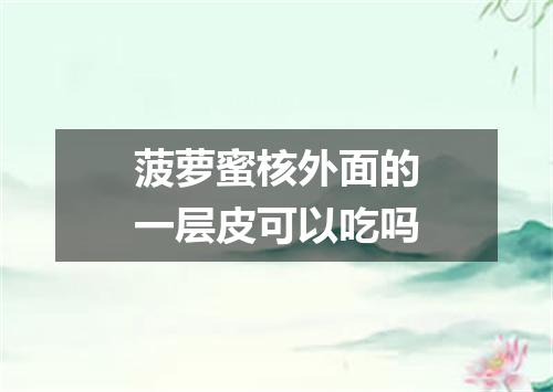 菠萝蜜核外面的一层皮可以吃吗