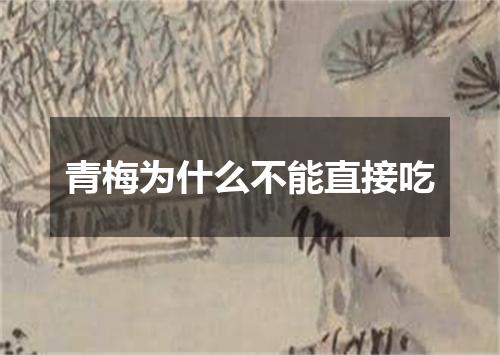 青梅为什么不能直接吃