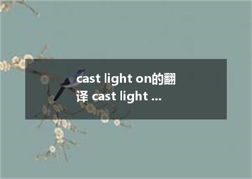 cast light on的翻译 cast light on的翻译是什么