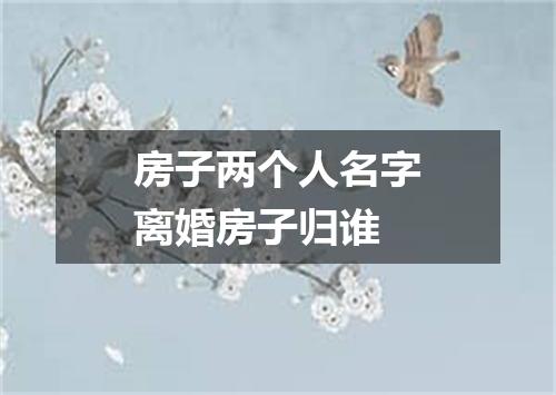 房子两个人名字离婚房子归谁