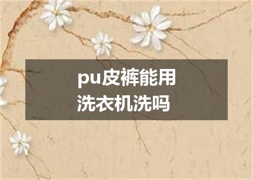 pu皮裤能用洗衣机洗吗