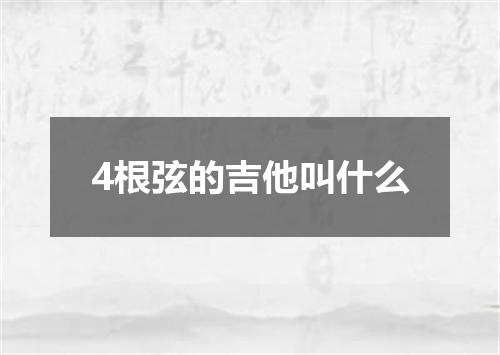 4根弦的吉他叫什么