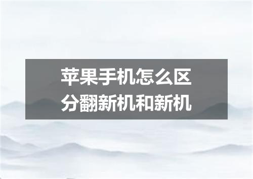 苹果手机怎么区分翻新机和新机
