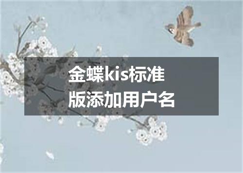 金蝶kis标准版添加用户名