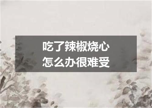 吃了辣椒烧心怎么办很难受