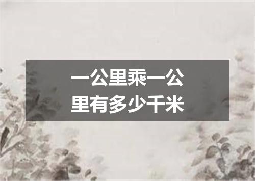 一公里乘一公里有多少千米