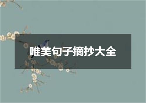 唯美句子摘抄大全