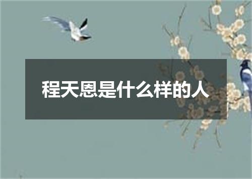 程天恩是什么样的人