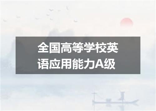 全国高等学校英语应用能力A级