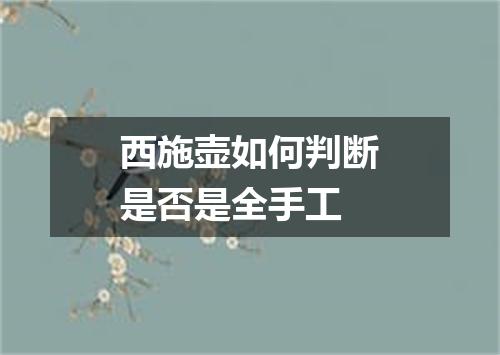 西施壶如何判断是否是全手工