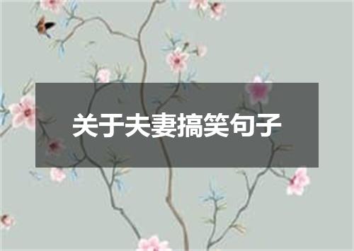 关于夫妻搞笑句子