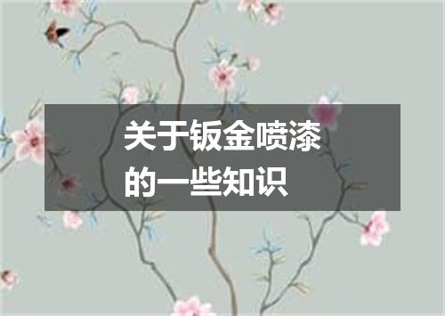 关于钣金喷漆的一些知识