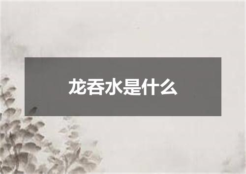 龙吞水是什么