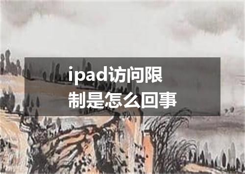 ipad访问限制是怎么回事