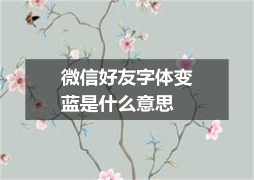 微信好友字体变蓝是什么意思