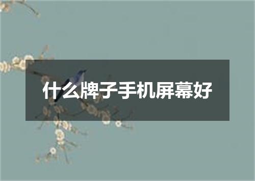 什么牌子手机屏幕好