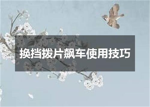 换挡拨片飙车使用技巧