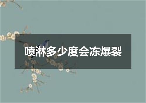 喷淋多少度会冻爆裂