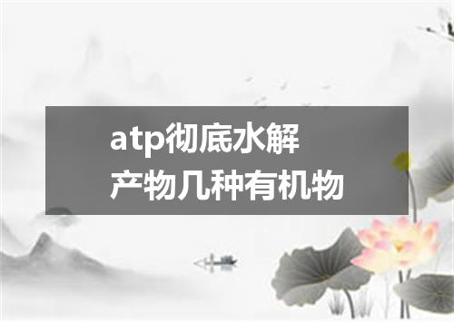 atp彻底水解产物几种有机物