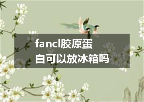 fancl胶原蛋白可以放冰箱吗