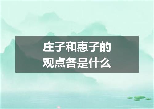 庄子和惠子的观点各是什么